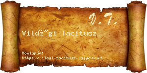 Világi Tacitusz névjegykártya